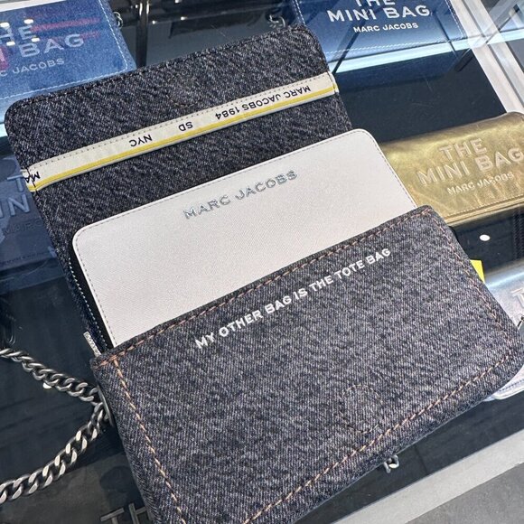 NWT! NEW! Marc Jacobs The Denim Chain Mini Bag -Black Wash - Picture 14 of 15